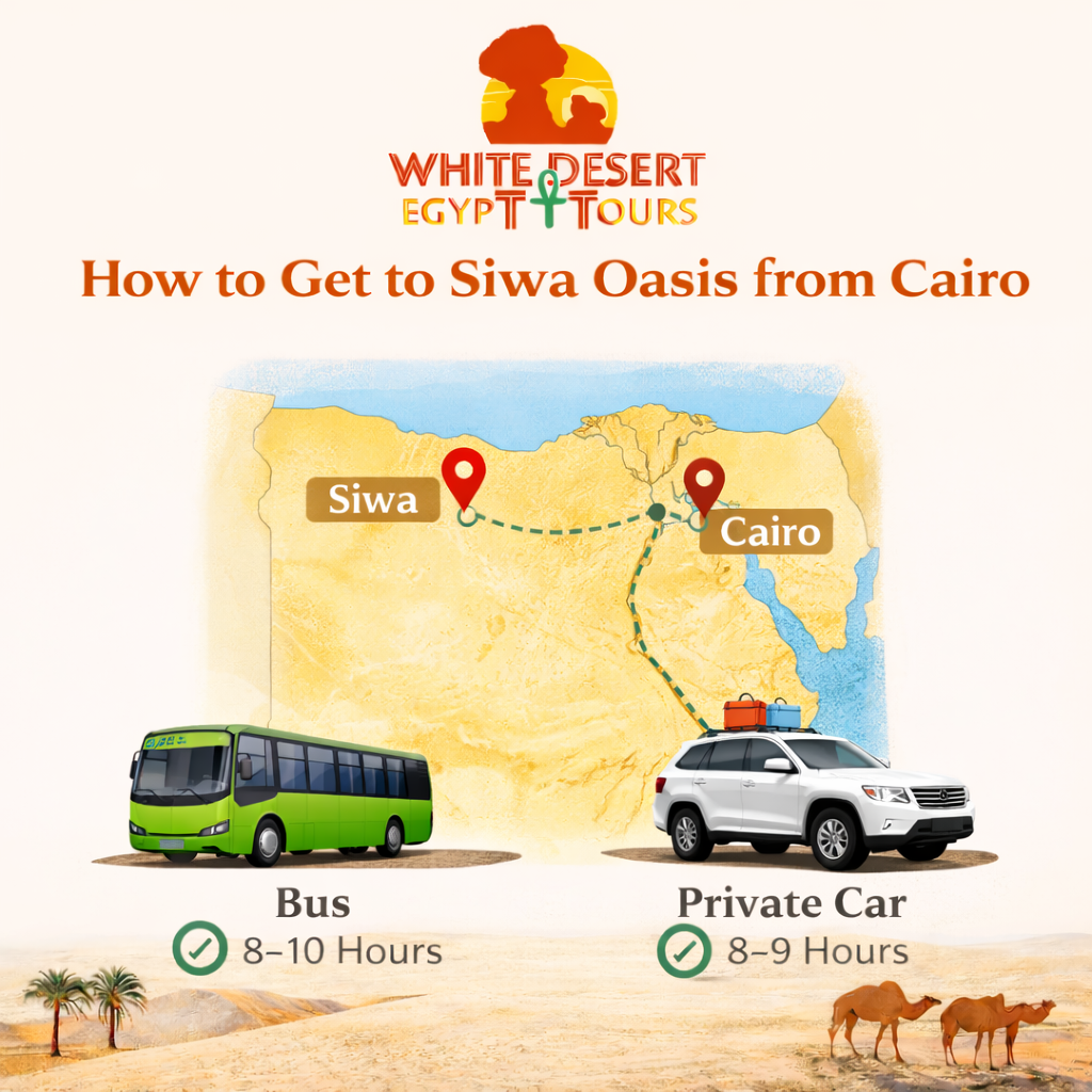 How to get to siwa Oasis from cairo, white desert egypt tours