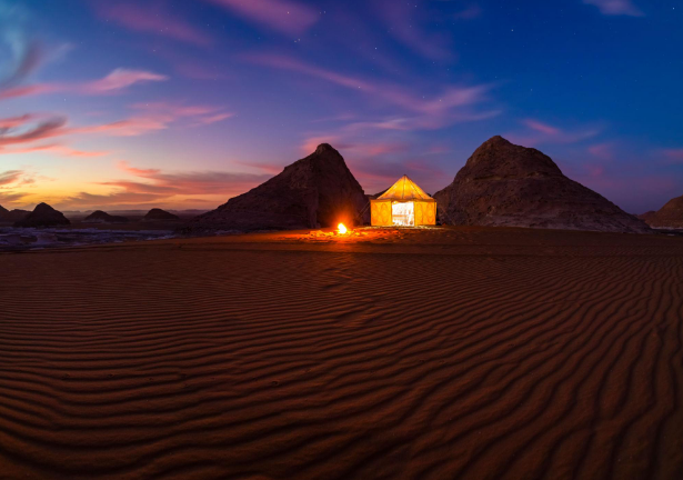 camping in white desert